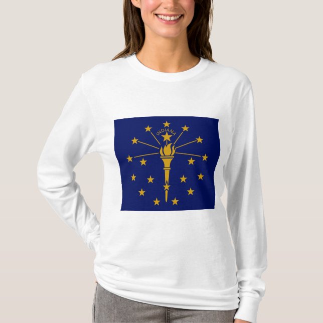 Statlig flagga i Indiana T Shirt (Framsida)