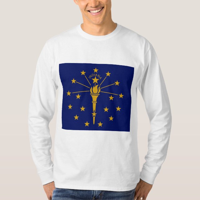 Statlig flagga i Indiana T Shirt (Framsida)