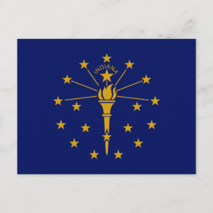 Statlig flagga i Indiana Vykort