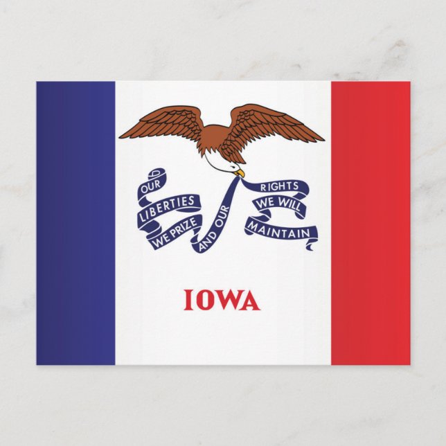 Statlig flagga i Iowa, Förenta staterna Vykort (Framsida)