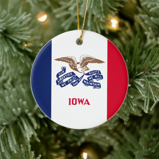 Statlig flagga i Iowa Julgransprydnad Keramik (Träd)