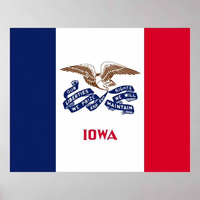 Statlig flagga i Iowa Poster (Framsidan)