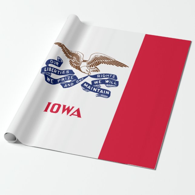 Statlig flagga i Iowa Presentpapper (Utrullad)