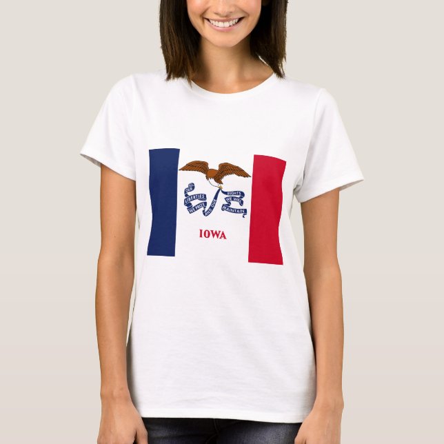 Statlig flagga i Iowa Tee Shirt (Framsida)