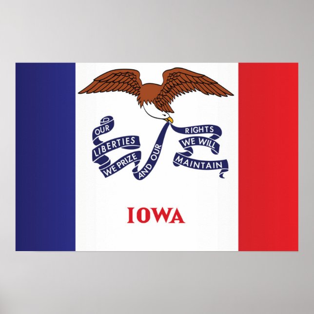 Statlig flagga i Iowa, USA Poster (Framsidan)