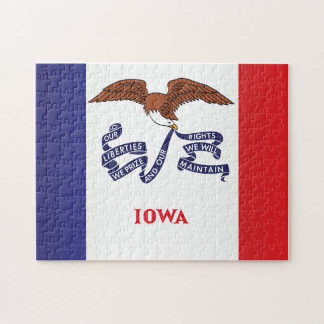 Statlig flagga i Iowa, USA Pussel (Horisontell)