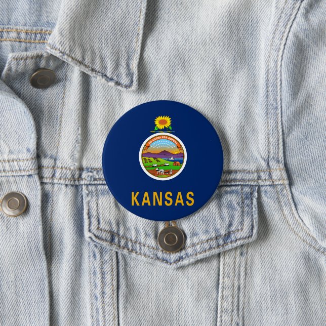 Statlig flagga i Kansas Knapp (In Situ)