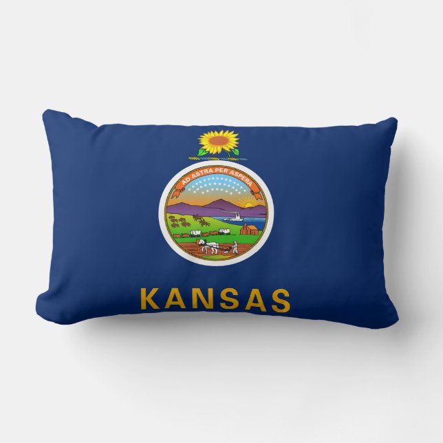 Statlig flagga i Kansas Lumbarkudde (Framsida)