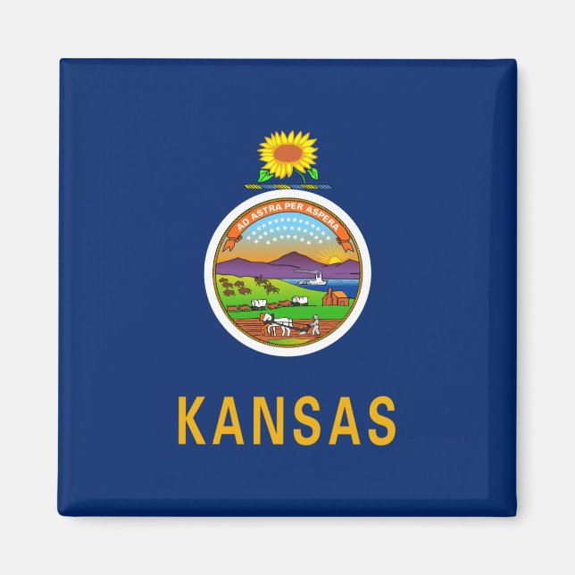 Statlig flagga i Kansas Magnet (Framsidan)