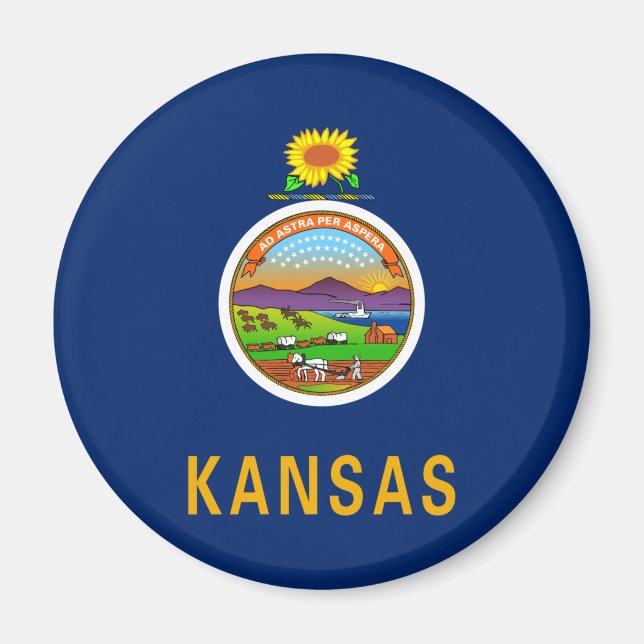 Statlig flagga i Kansas Magnet (Framsidan)