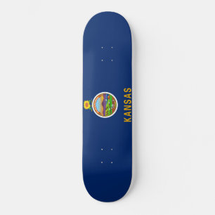 Statlig flagga i Kansas Mini Skateboard Bräda 18,5 Cm