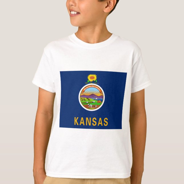 Statlig flagga i Kansas T Shirt (Framsida)