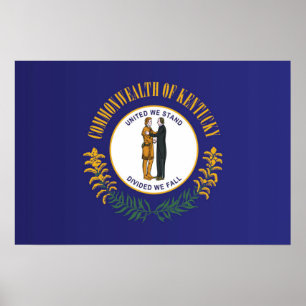 Statlig flagga i Kentucky, USA Poster