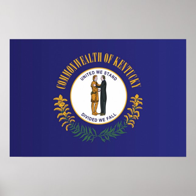 Statlig flagga i Kentucky, USA Poster (Framsidan)
