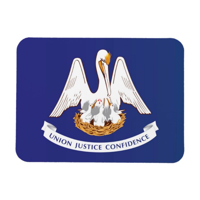 Statlig flagga i Louisiana, USA Magnet (Horisontell)