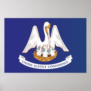 Statlig flagga i Louisiana, USA Poster