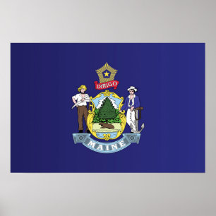 Statlig flagga i Maine, Förenta staterna Poster