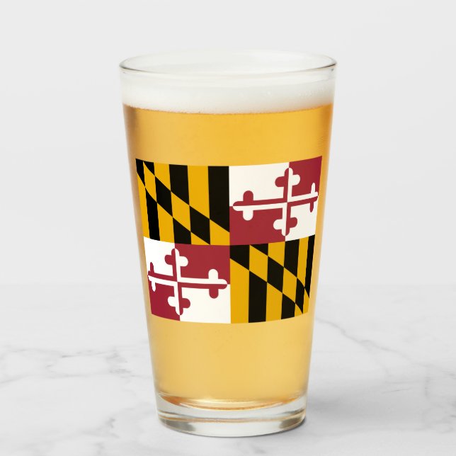 Statlig flagga i Maryland Glaskopp (Framsida fylld)