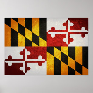 Statlig flagga i Maryland Poster