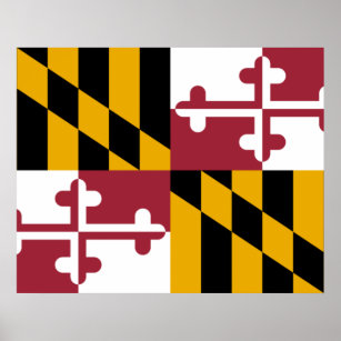 Statlig flagga i Maryland Poster