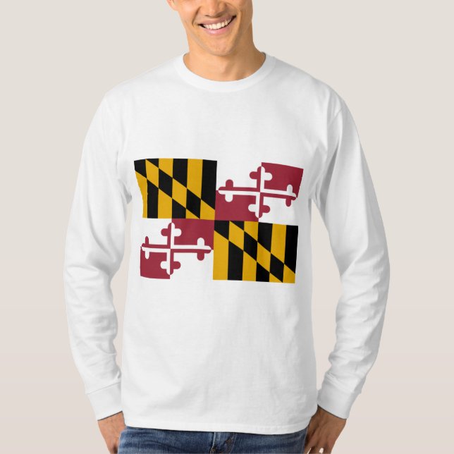 Statlig flagga i Maryland T Shirt (Framsida)