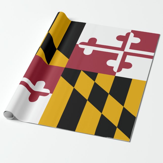 Statlig flagga i Maryland Wrapping Papper Presentpapper (Utrullad)