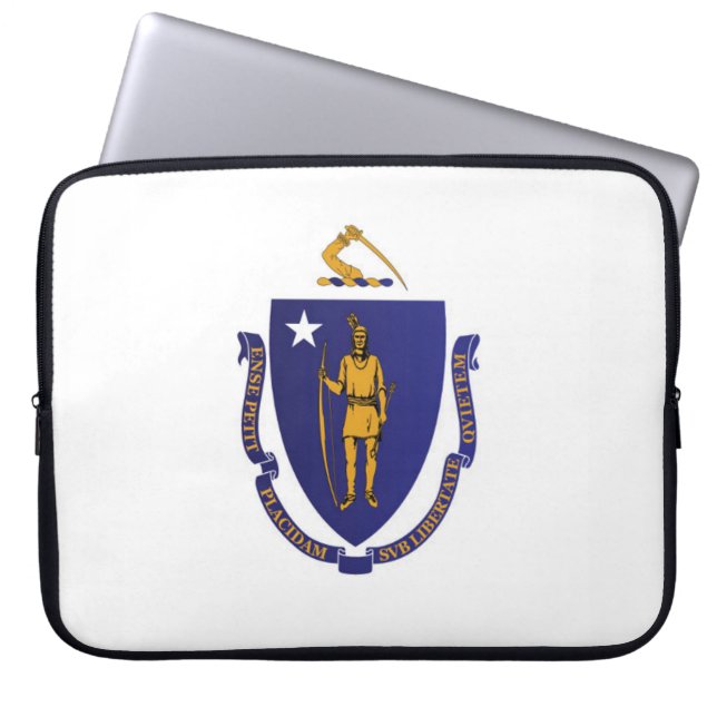 Statlig flagga i Massachusetts, Förenta staterna Laptop Fodral (Framsidan)