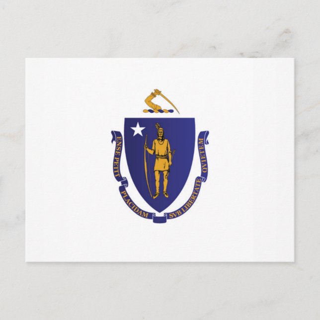 Statlig flagga i Massachusetts, Förenta staterna Vykort (Framsida)