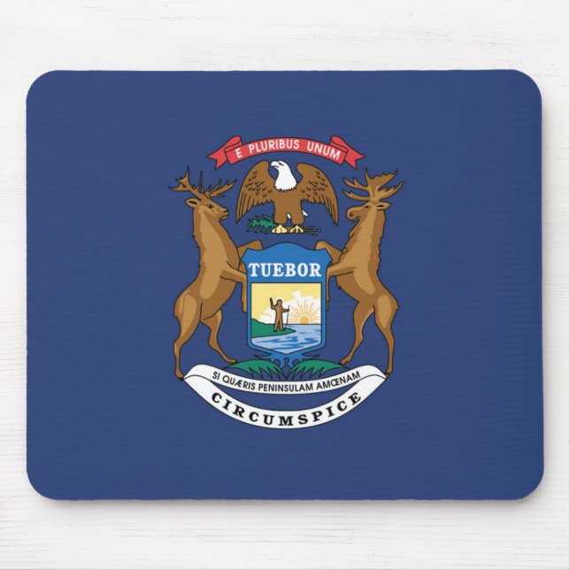 Statlig flagga i Michigan, Förenta staterna Musmatta (Framsidan)