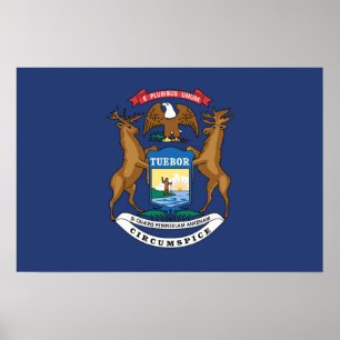 Statlig flagga i Michigan, Förenta staterna Poster