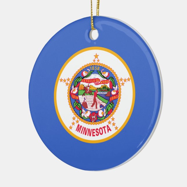 Statlig flagga i Minnesota Julgransprydnad Keramik (Vänster)