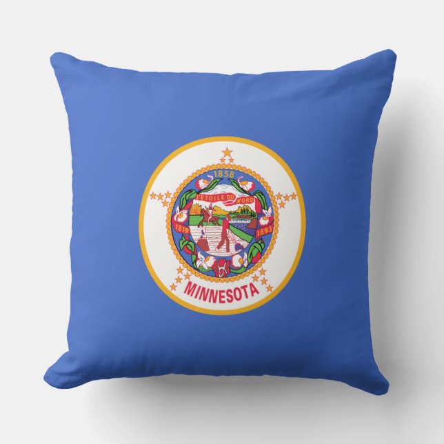 Statlig flagga i Minnesota Kudde (Framsida)