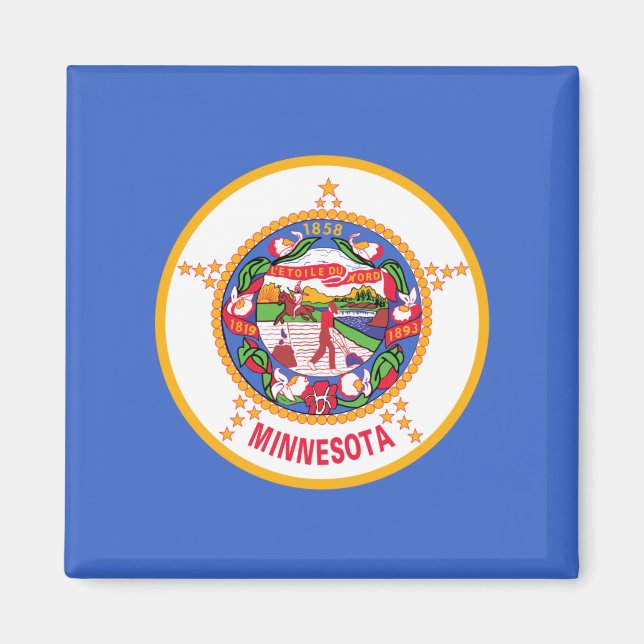 Statlig flagga i Minnesota Magnet (Framsidan)