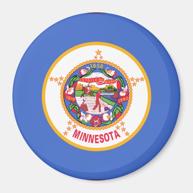 Statlig flagga i Minnesota Magnet (Framsidan)