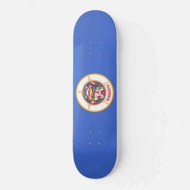 Statlig flagga i Minnesota Mini Skateboard Bräda 18,5 Cm (Framsida)