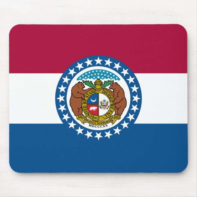 Statlig flagga i Missouri Musmatta (Framsidan)
