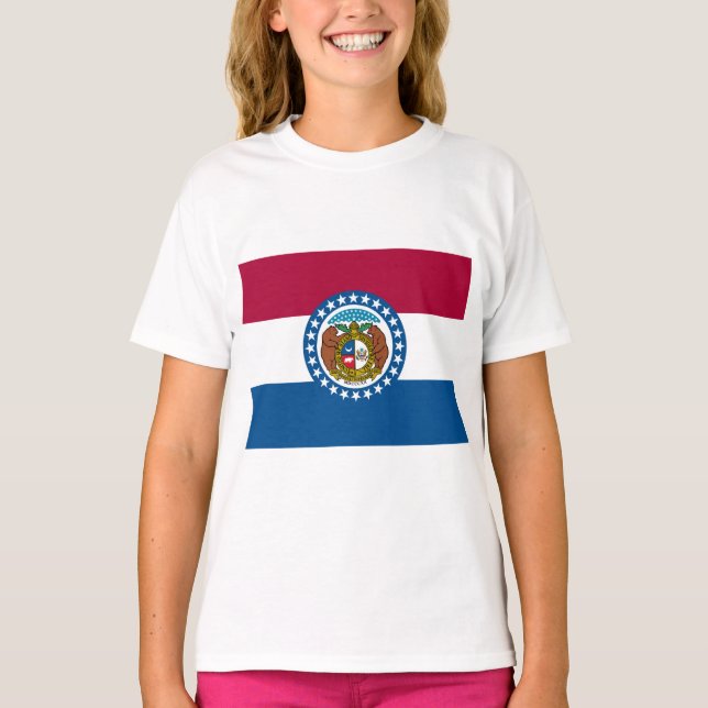 Statlig flagga i Missouri T Shirt (Framsida)