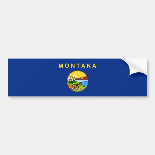 Statlig flagga i Montana Bildekal (Framsidan)