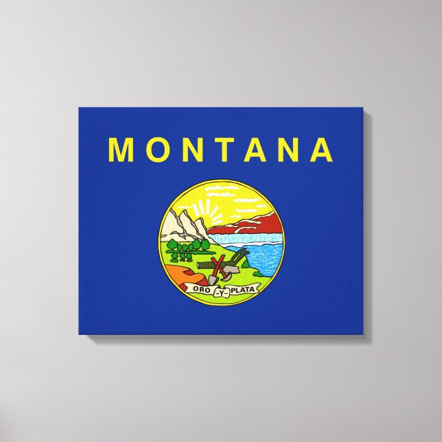 Statlig flagga i Montana Canvastryck (Framsida)