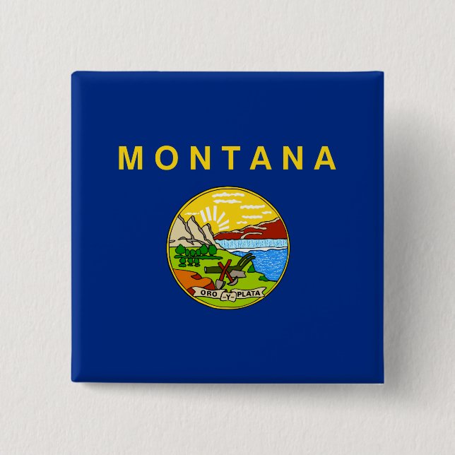 Statlig flagga i Montana Knapp (Framsida)