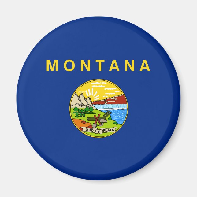 Statlig flagga i Montana Magnet (Framsidan)