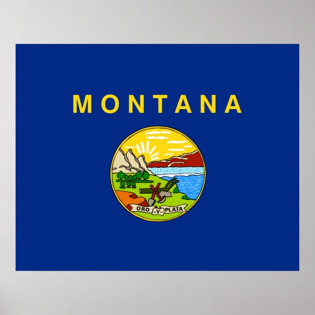 Statlig flagga i Montana Poster (Framsidan)