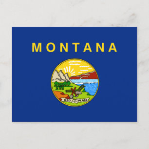 Statlig flagga i Montana Vykort