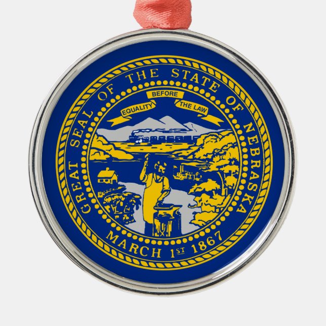 Statlig flagga i Nebraska Ceramic Ornament (Framsidan)