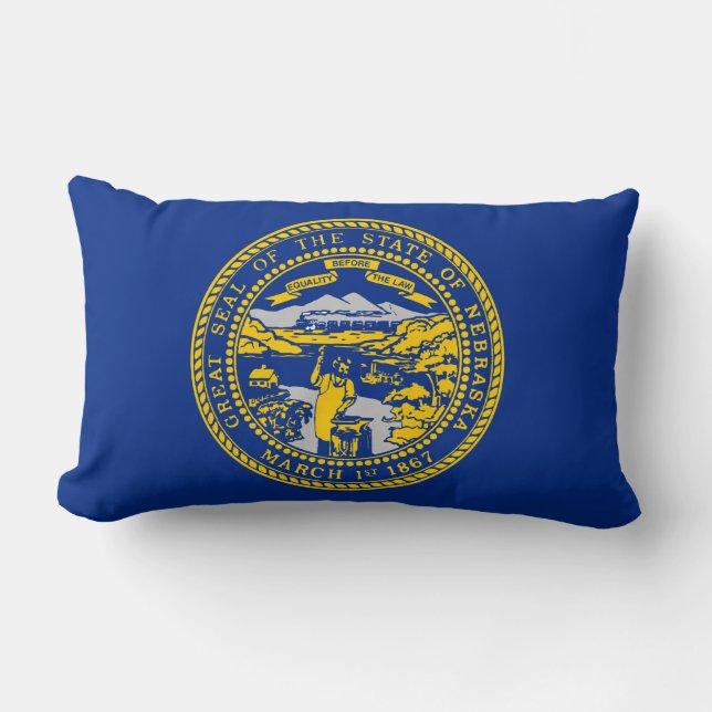 Statlig flagga i Nebraska Lumbarkudde (Framsida)