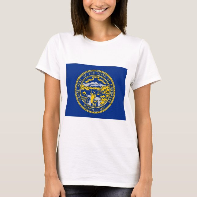 Statlig flagga i Nebraska T Shirt (Framsida)