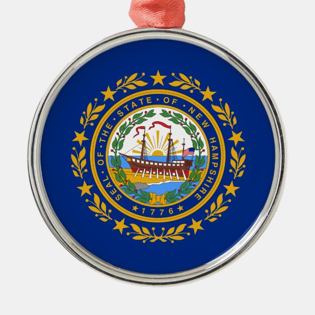 Statlig flagga i New Hampshire Ceramic Ornament (Framsidan)