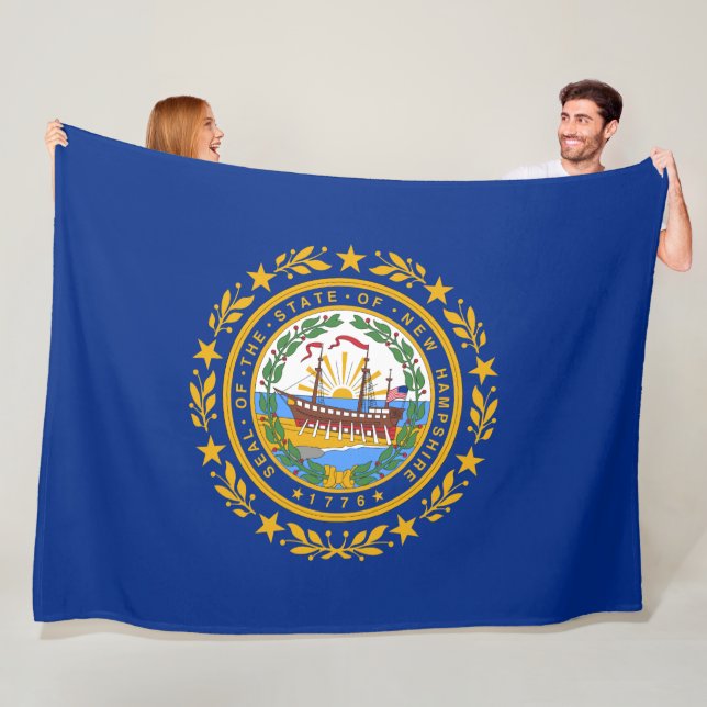Statlig flagga i New Hampshire Fleecefilt (På plats)