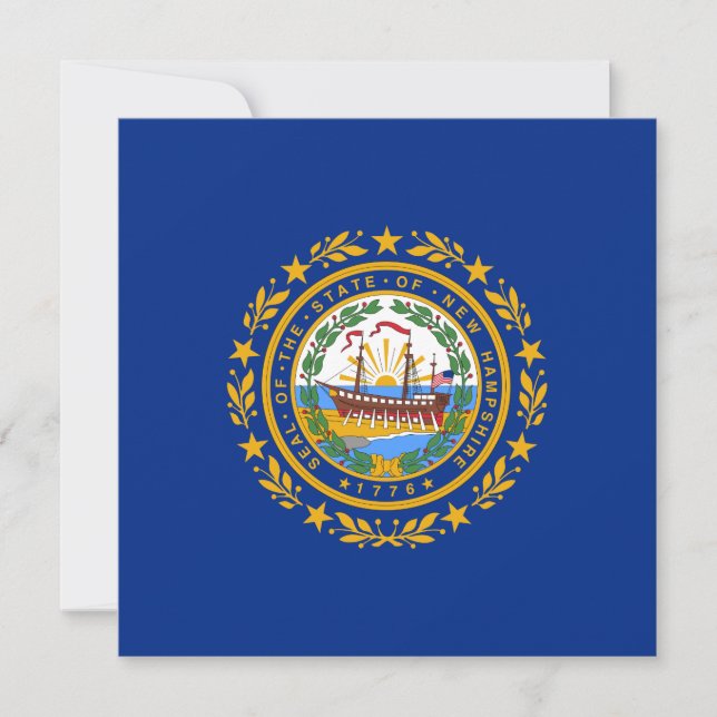 Statlig flagga i New Hampshire Kort (Framsida)