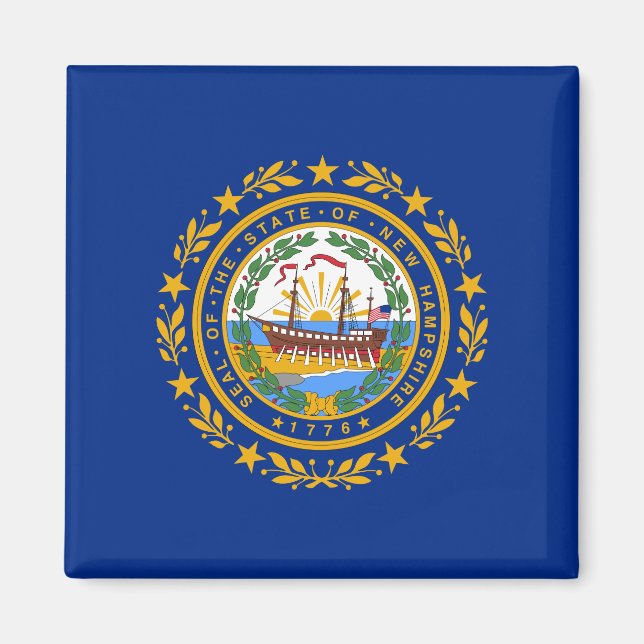 Statlig flagga i New Hampshire Magnet (Framsidan)